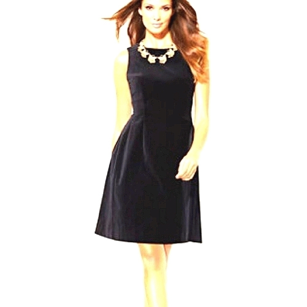 Eva Mendes Velour Velvet A-Line Sleeveless Black Mini Dress